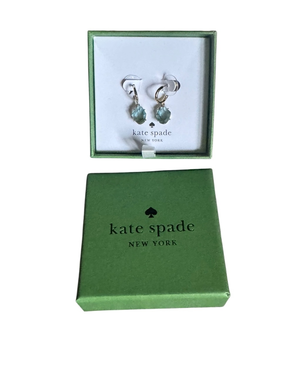 kate spade Aqua Crystal Gold-Tone Dangle Earrings